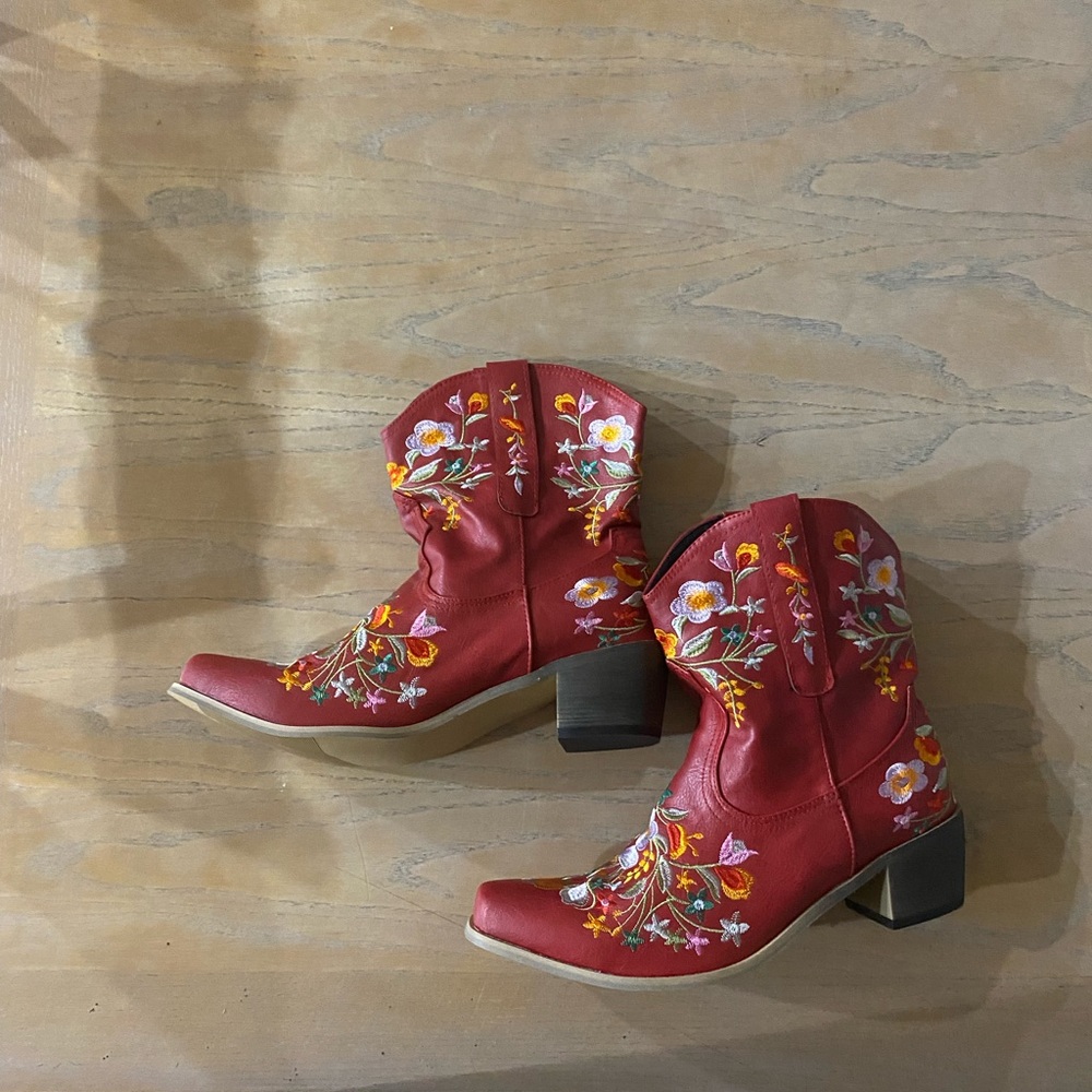 Womens Ankle Cowboy Boots 9.5